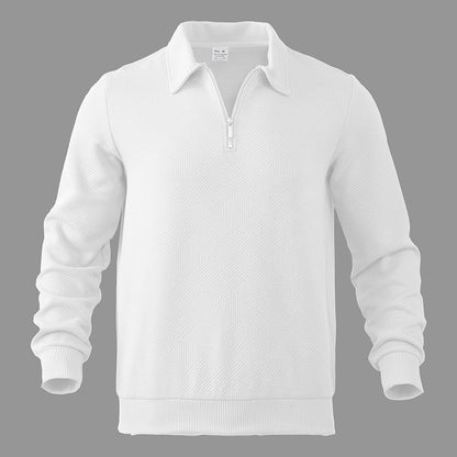 Herren Pullover Stehkragen Reißverschluss Strukturiert Elegant