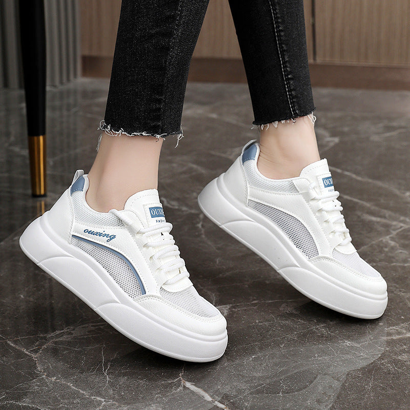 Damen Plateau Sneaker Atmungsaktiv Sportlich Modern