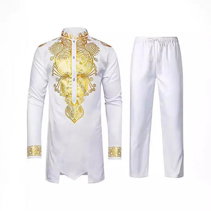 Herren Anzug Set Elegant mit Stickerei und bequeme Hosen