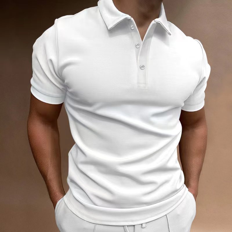 Herren Poloshirt Modern Kurzarm Stehkragen Sportlich