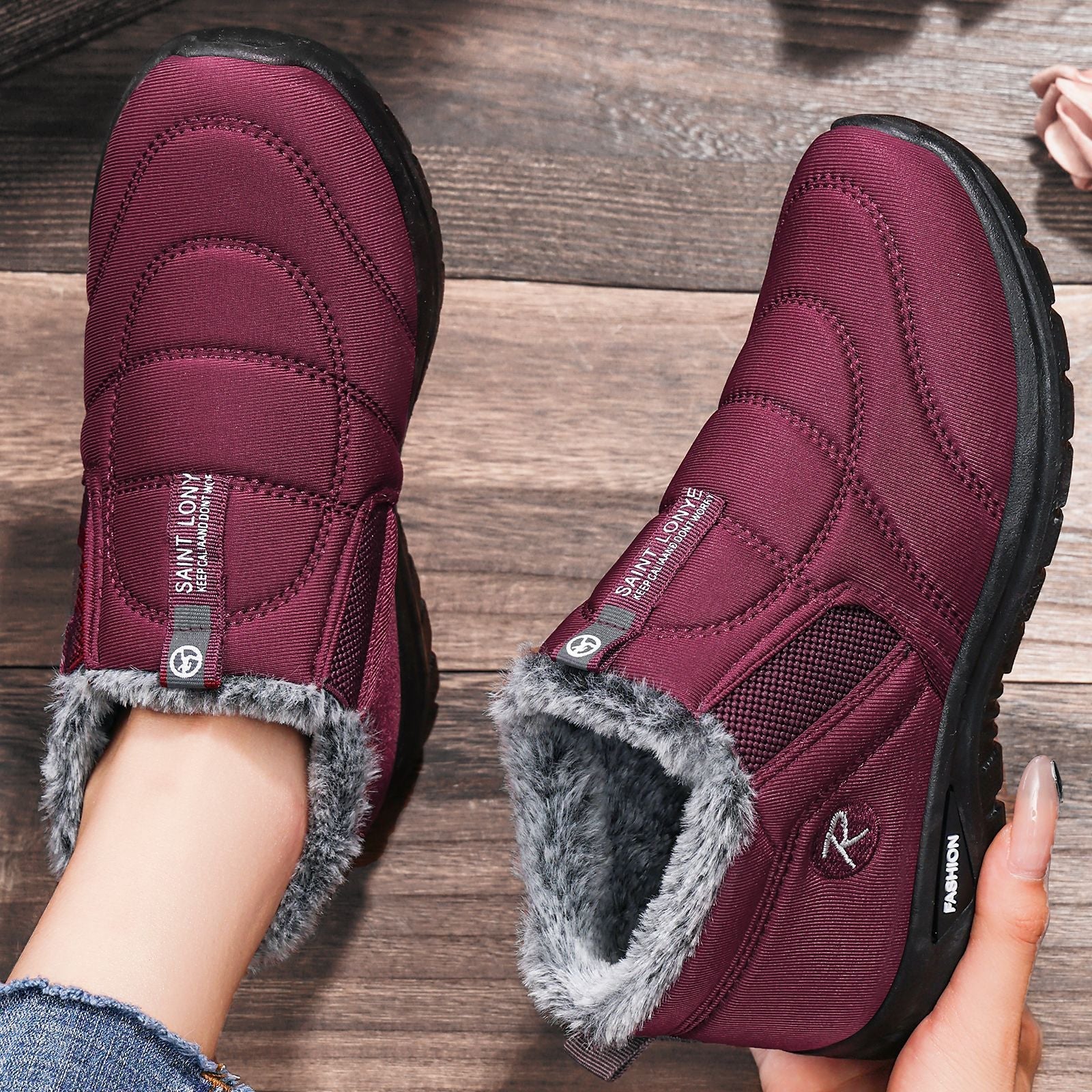 Damen Sneaker Warmfutter Elastisch Bequem Winter - BerlinGlamour