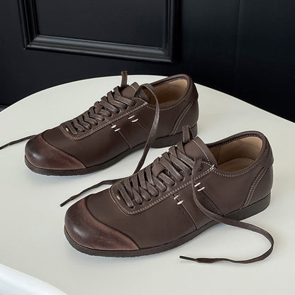 Damen Leder Schnürschuhe Elegante Mode Schuhe Frauen