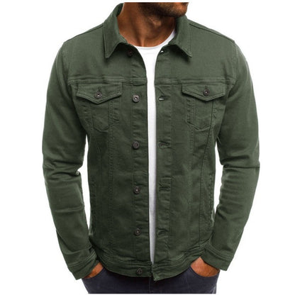 Herren Denimjacke Slim Fit Modern Mit Brusttaschen