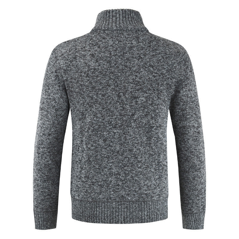 Herren Strickjacke Mit Kragen Und Taschen Grau
