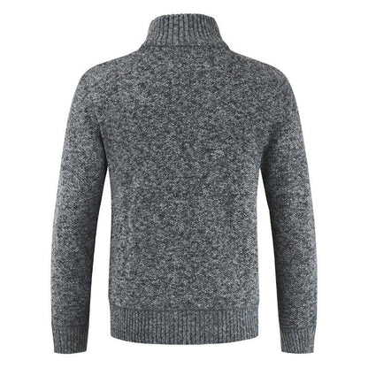 Herren Strickjacke Mit Kragen Und Taschen Grau