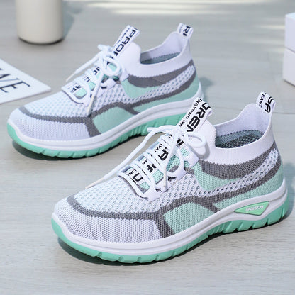 Damen Laufschuhe Atmungsaktiv Mesh Leicht mit elastischer Schnürung