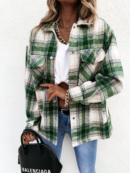 Übergroße Damen Pulloverjacke Karomuster Großes Modell