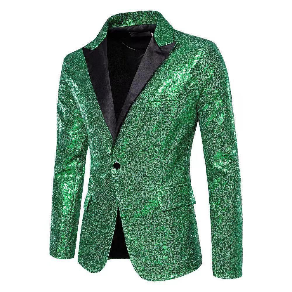 Eleganter Herren Blazer Pailletten Modern Abendgarderobe