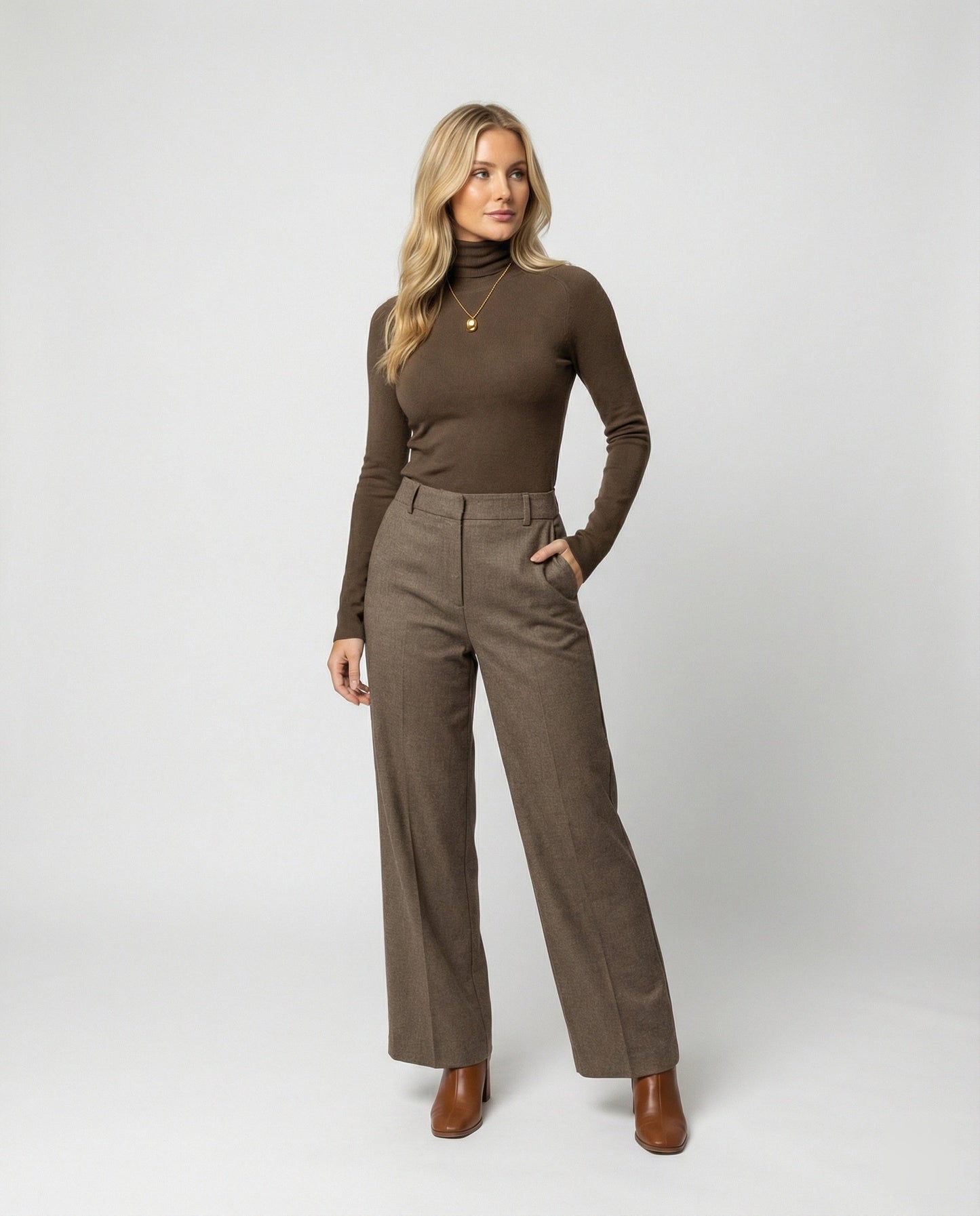 Damen Wollpullover Rollkragen Warm Herbst Winter