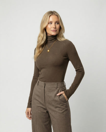 Damen Wollpullover Rollkragen Warm Herbst Winter - BerlinGlamour