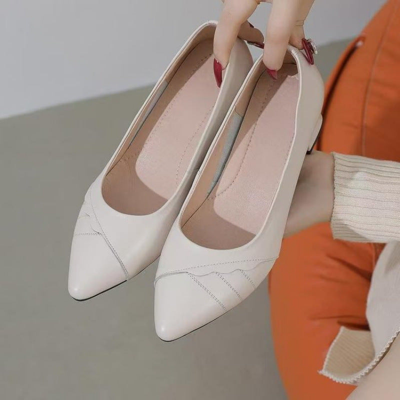 Damen Pumps Hochhackig mit Blockabsatz und Glattleder