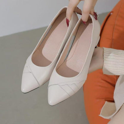 Damen Pumps Hochhackig mit Blockabsatz und Glattleder