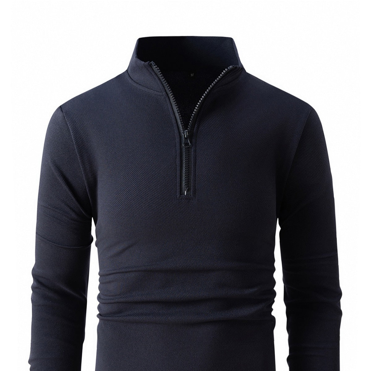 Herren Langarmshirt Sportlich Halb Reißverschluss Fitness