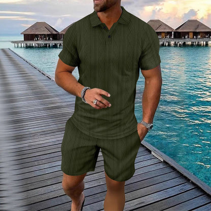 Herren Poloshirt Kurzarm mit Struktur Optik Sommer - BerlinGlamour