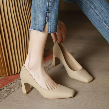 Damen Pumps Quadratischer Absatz Elegante Schuhe - BerlinGlamour