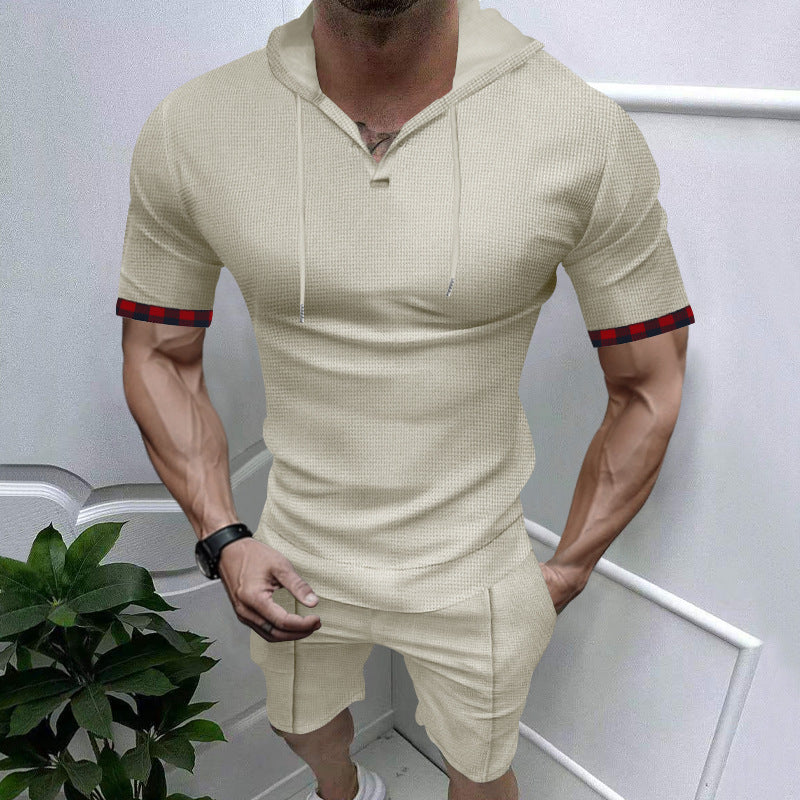 Herren Sportshirt Kapuzenhemd KontrastFarben Modern