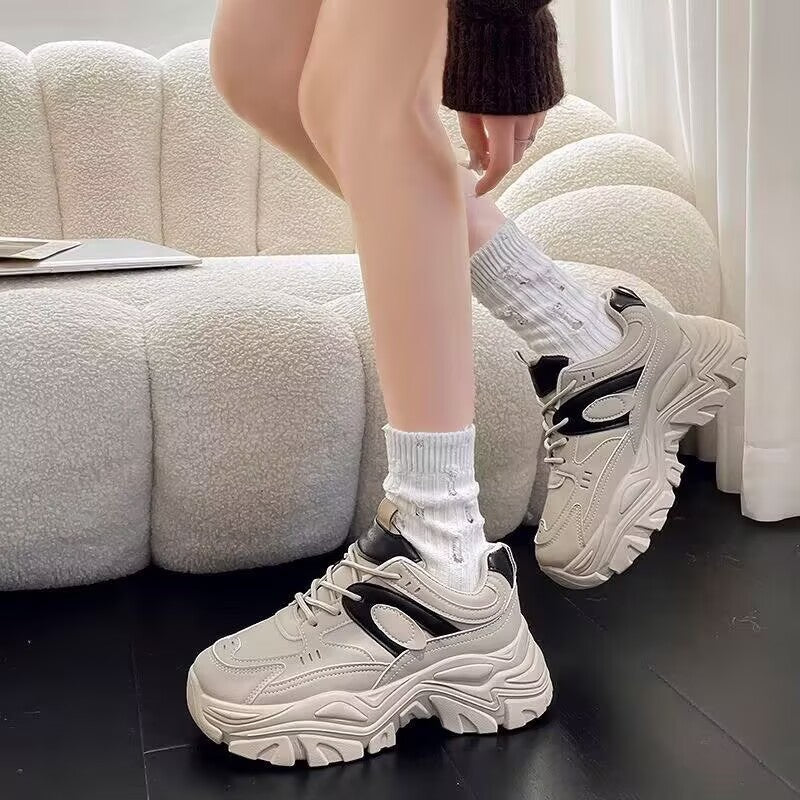 Damen Sneaker Sportlich Chunky Stabile Sohle