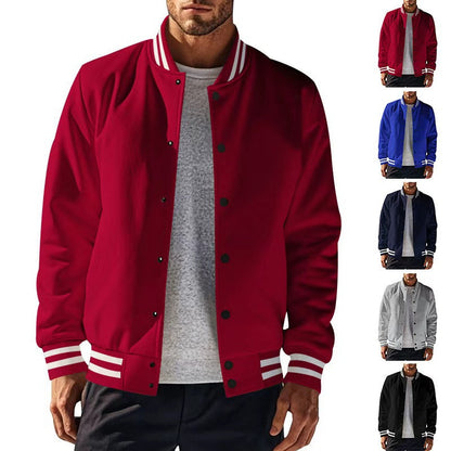 Herren Sportjacke College Style Druckknopf Verschluss