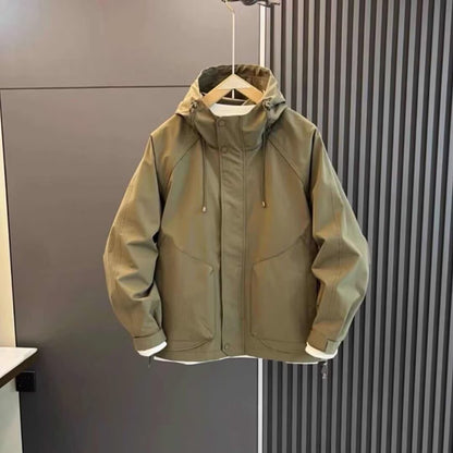 Herren Wetterjacke Verstellbare Kapuze Wasserdicht Outdoor