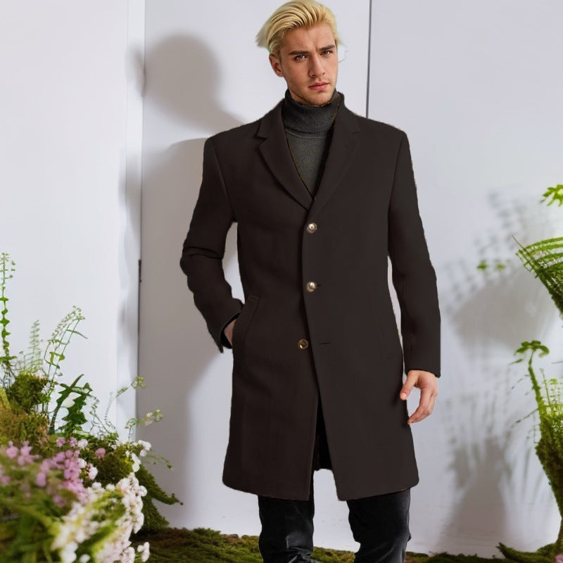 Herren Langmantel Eleganter Klassiker mit Goldknöpfen