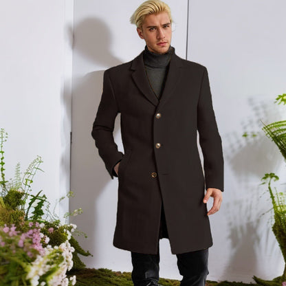 Herren Langmantel Eleganter Klassiker mit Goldknöpfen