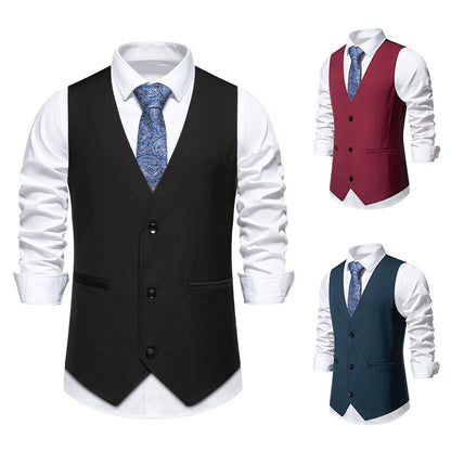 Herren Anzugweste Modern Slim Fit Mit Taschen