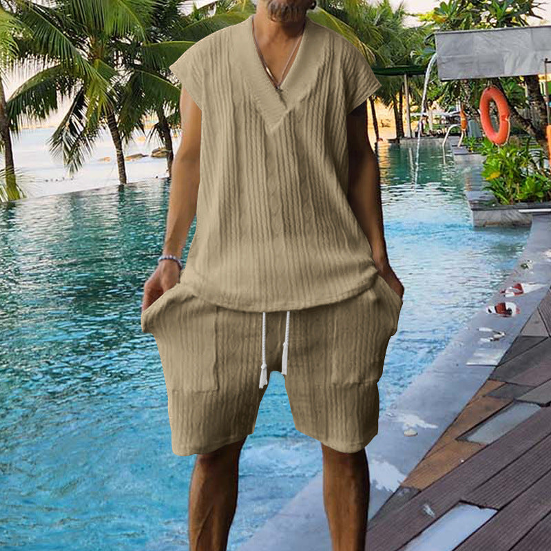 Herren Sommer-Set Kurzarm-Oberteil und Shorts Sportlich