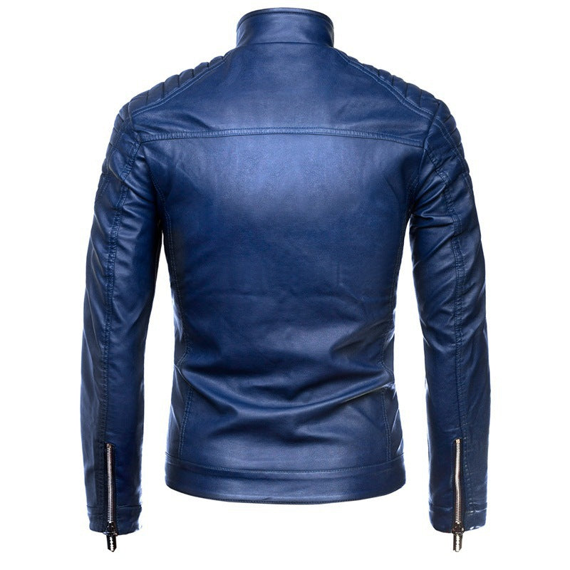 Lederjacke Herren Bikerjacke Schwarz Elegant