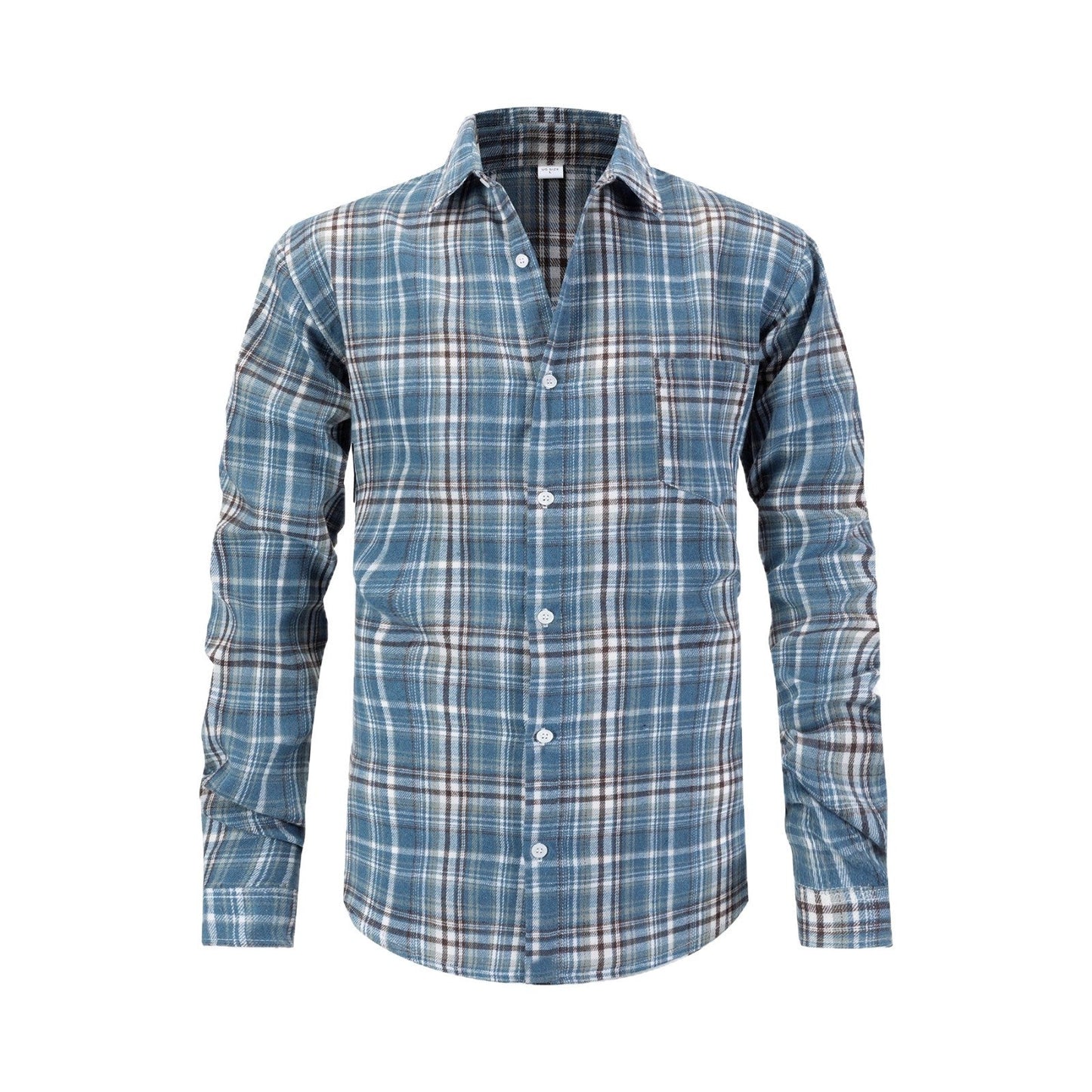 Herren Langarmhemd Karierter Stil Modern Schnitt