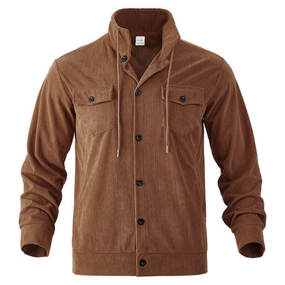 Herren Cordjacke Stehkragen Modisch Praktisch