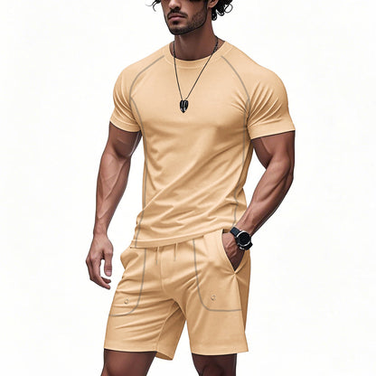 Herren Sport Set Kurzarm T-Shirt und Shorts atmungsaktiv