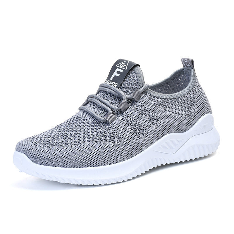 Damen Sneaker Leicht Atmungsaktiv elastisch Weiße Sportschuhe