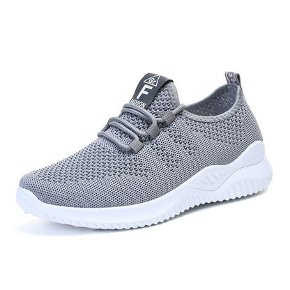 Damen Sneaker Leicht Atmungsaktiv elastisch Weiße Sportschuhe