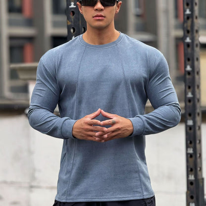Herren Sportshirt Langarm Nahtlos Fit Schnitt