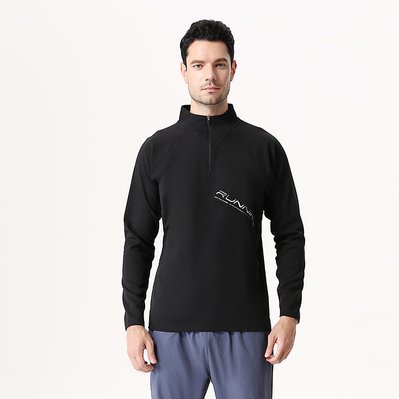 Herren Funktionsshirt Langarm Stehkragen Sportlich Modern