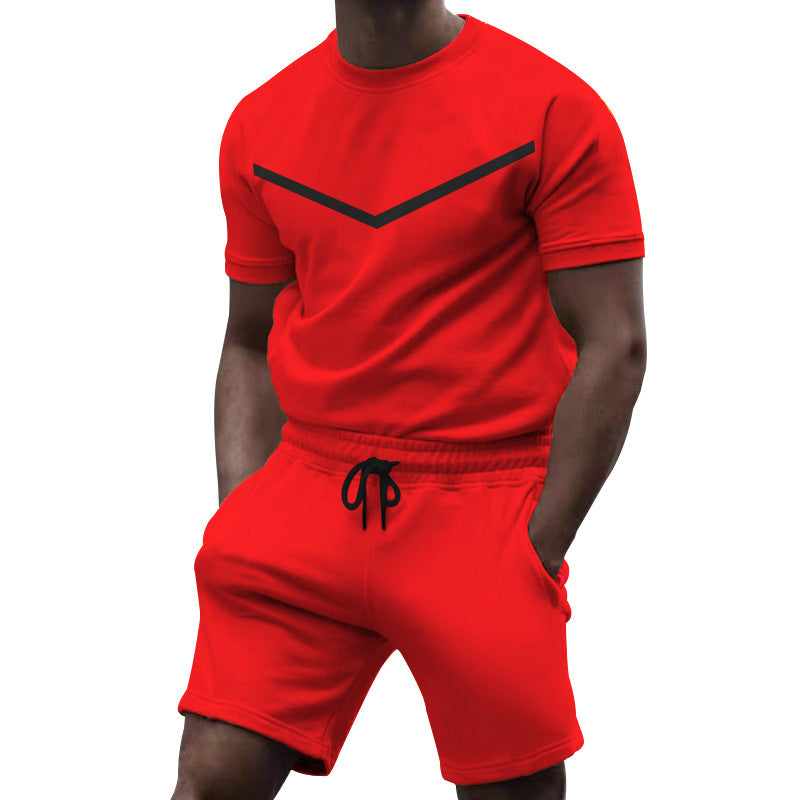 Herren Sport-Outfit Kurzarm elastisch mit Taschen - BerlinGlamour