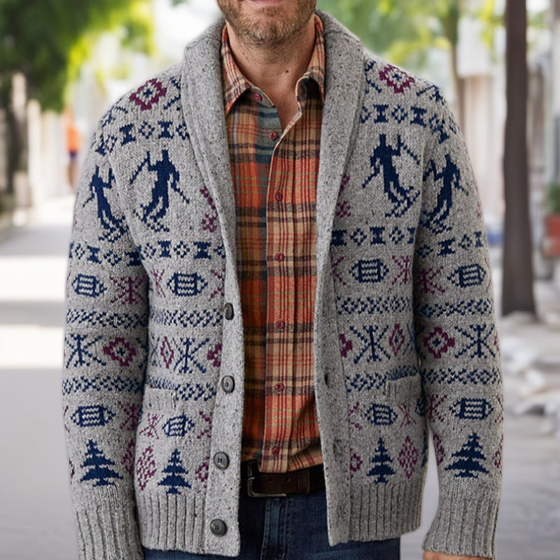 Herren Strickjacke mit exklusivem Norweger-Muster und praktischen Taschen BerlinGlamour, die für Ihre anspruchsvolle Erfahrung sorgen. Mit einer Kombination aus Norweger-M - BerlinGlamour