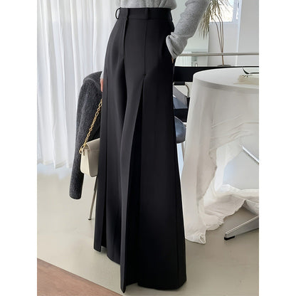 Elegante Damen Hose Weit Falten Hochwertig