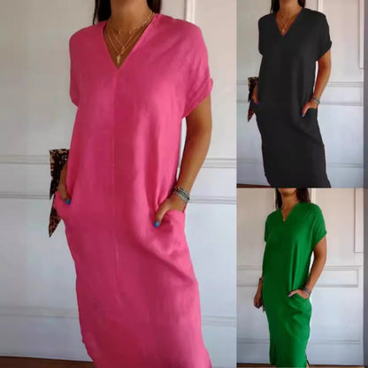 BerlinGlamour Kurzarmkleid mit V-Ausschnitt