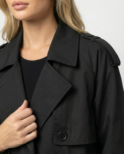 Damen Lederjacke Kurz PU Leder Stylisch Schwarz