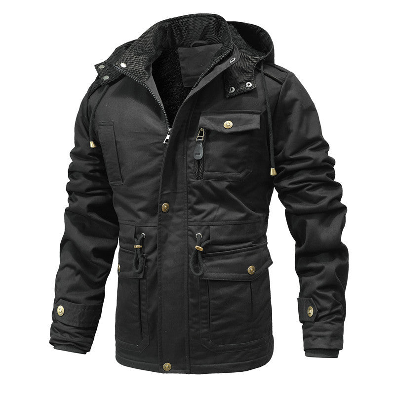 Herren Winterjacke Modisch Multifunktions mit Kapuze Fleece - BerlinGlamour