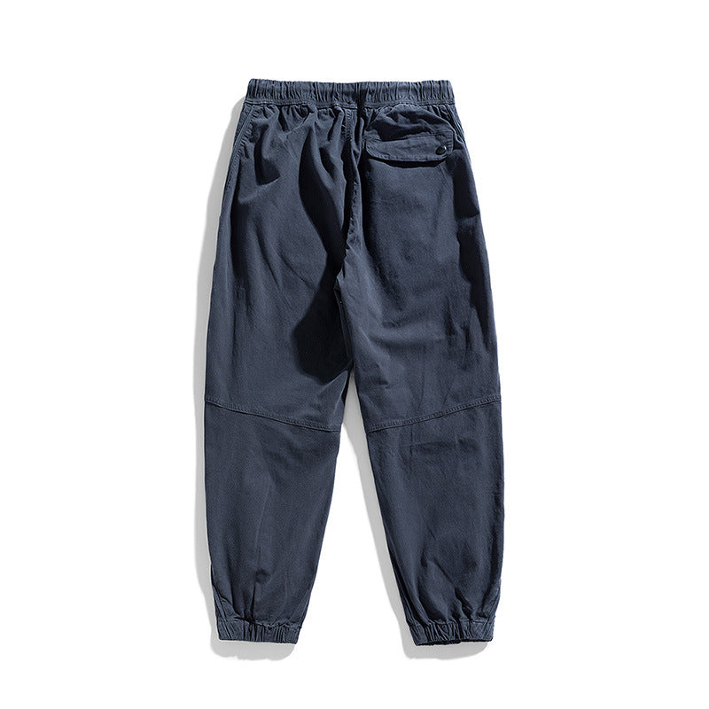 Herren Jogginghose Bequem Elastisch Cargo Schwarz