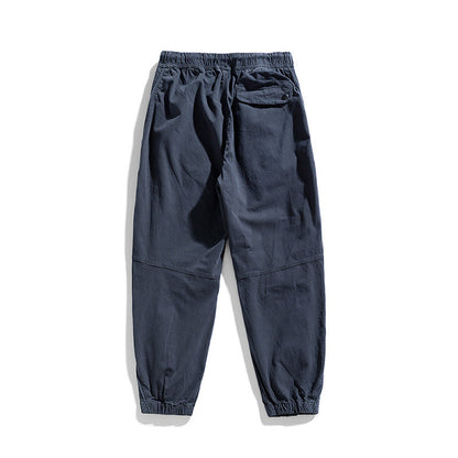 Herren Jogginghose Bequem Elastisch Cargo Schwarz