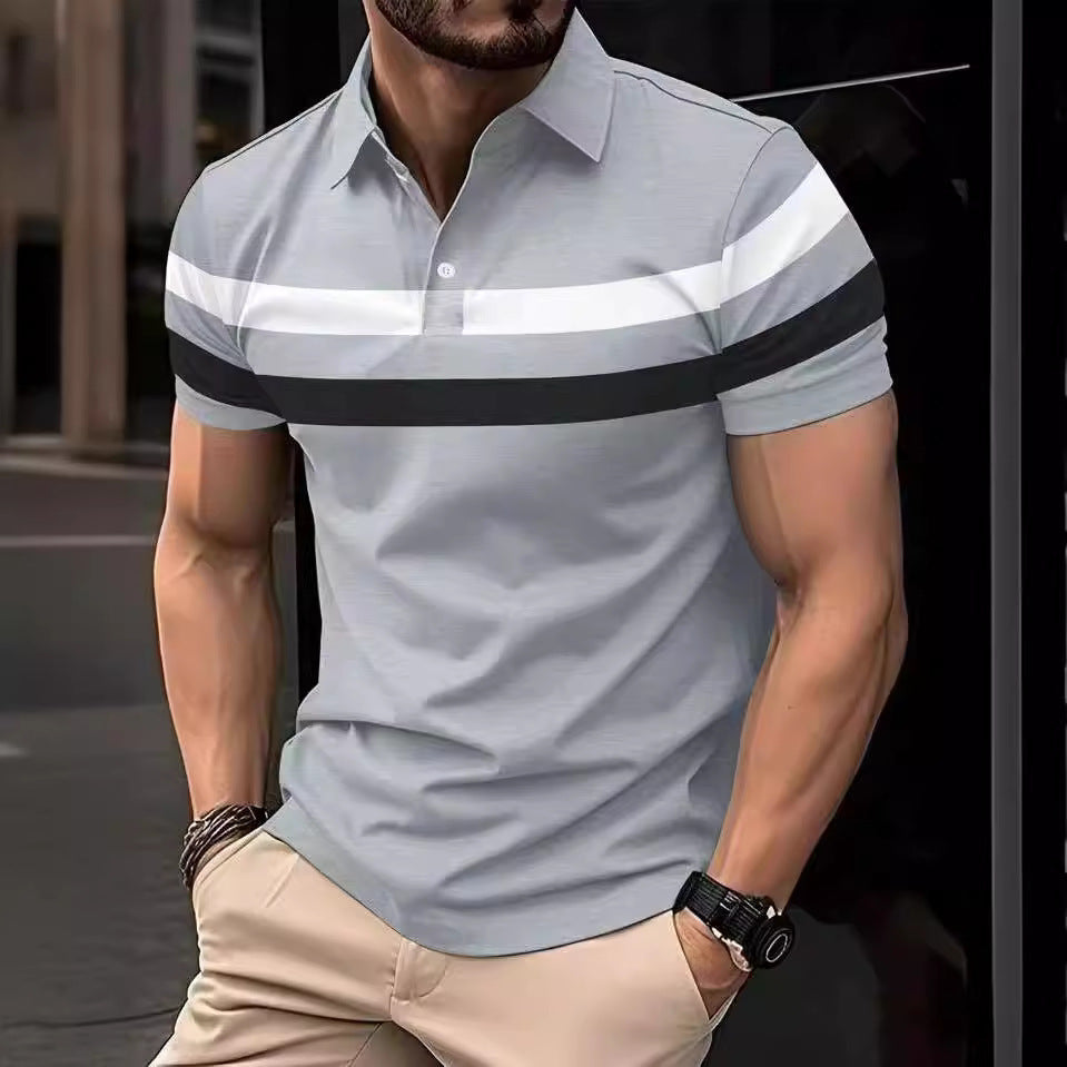 Herren Polohemd Modern Farbblock atmungsaktiv - BerlinGlamour