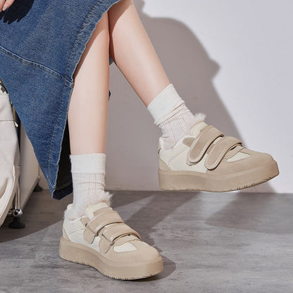 Damen Sneaker Sportlich Weich Bequem Klettverschluss