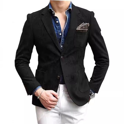 Eleganter Herren Blazer Slim Fit Schwarzer Anzug