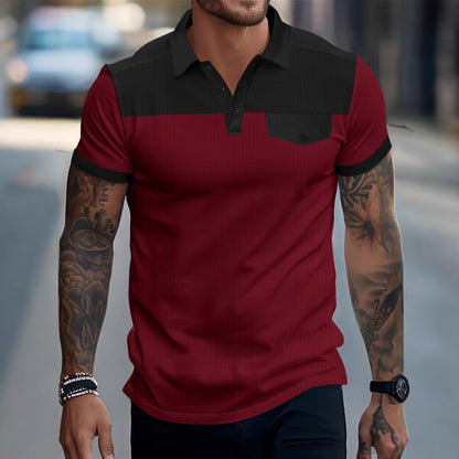 Herren Poloshirt Modern Blockdesign Slim Fit