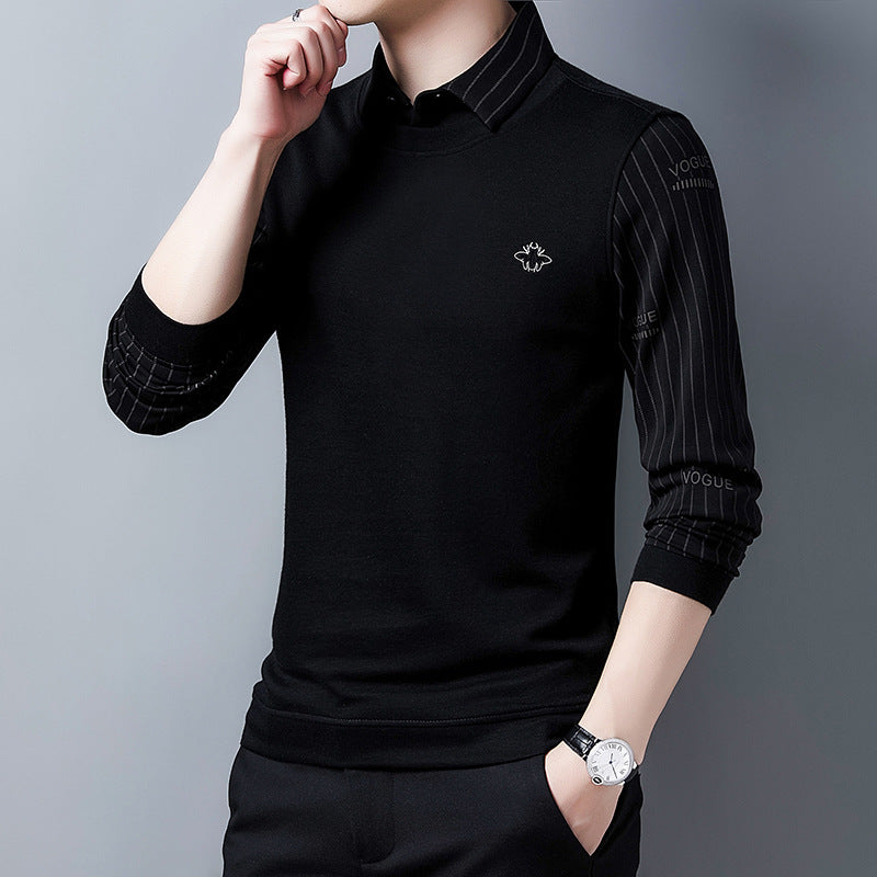 Herren Sweatshirt Elegantes Design Hemdkragen Modern