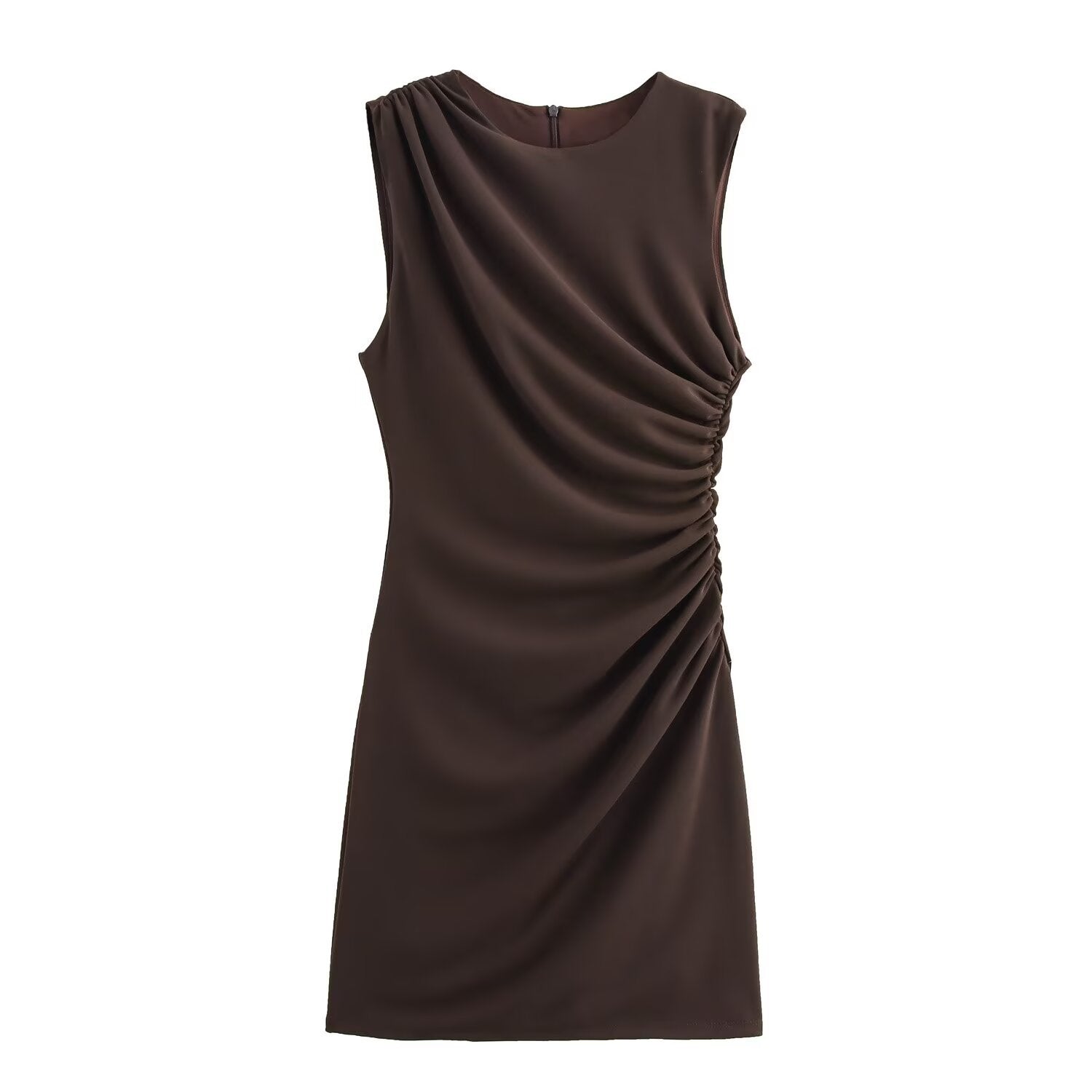 Damen Minikleid Ärmellos Rüschendetails Sommerkleid - BerlinGlamour