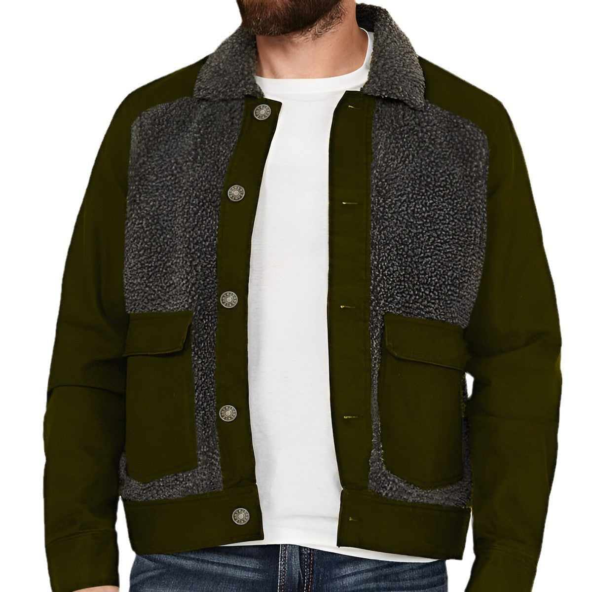 Herren Fleecejacke Modisch Warm Mit Futter